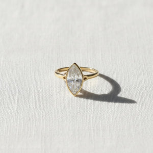 Marquise Lab Diamond Split Shank Ring, IGI Certified