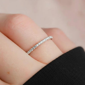 14K Gold Micro Pave Diamond Eternity Wedding Band