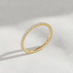 Diamond Eternity Ring/ Diamond Eternity Wedding Band/ 14k Gold Thin Diamond Wedding Band/ Micro Pave Thin Diamond Eternity Band in 14k Gold