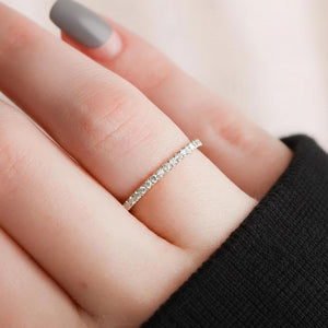 14K Gold Micro Pave Diamond Eternity Wedding Band