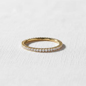 14K Gold Micro Pave Diamond Eternity Wedding Band