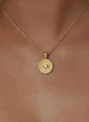 14K Gold Evil Eye Diamond Necklace