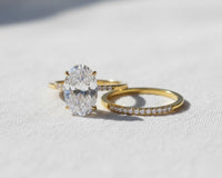 Oval Cut Lab Diamond Engagement Ring Set