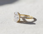 3.00 Carat Oval Cut Lab Grown Diamond Bridal Set with Pave’ Accents / 14k Yellow Gold / Oval Shape Engagement Ring & Matching Band
