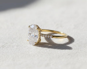 Oval Cut Lab Diamond Engagement Ring Set