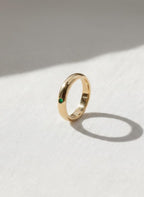 Emerald Ring / 14k Gold Single Emerald 0.10ctw Engagement Ring / Emerald Gemstone Ring / Stacking Natural Emerald Ring