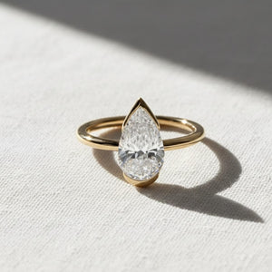 Pear Cut Lab Grown Diamond Engagement Ring