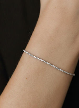 Round Lab Diamond Tennis Bracelet in 14K Gold