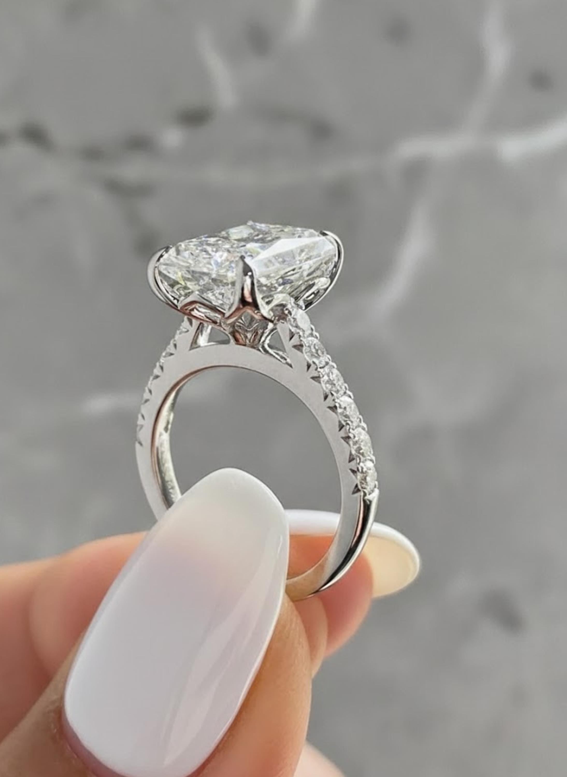 Radiant Lab Grown Diamond Engagement Ring