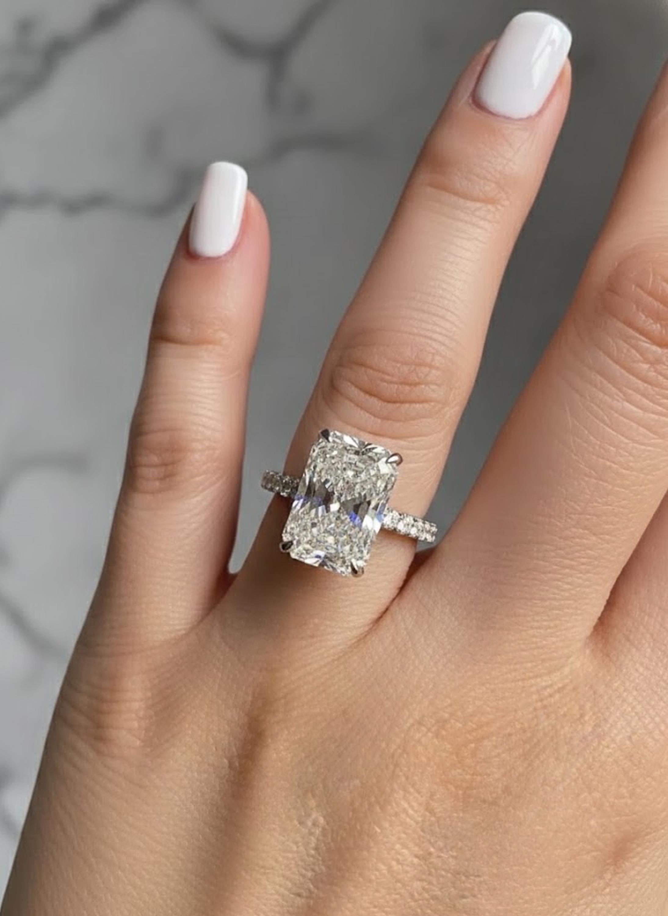 Radiant Lab Grown Diamond Engagement Ring