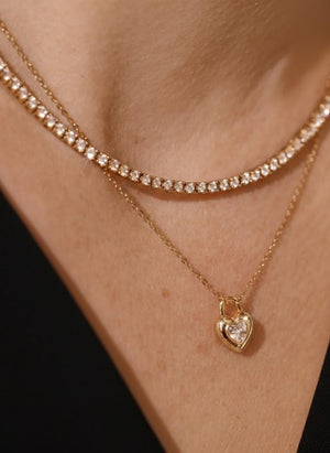 14K Gold Prong Set Diamond Tennis Necklace