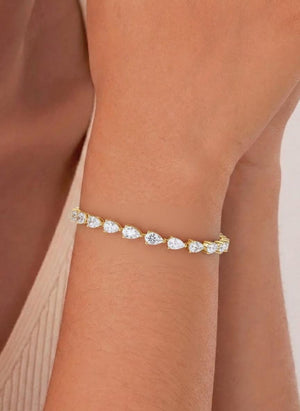 Pear Cut Lab Grown Diamond Tennis Bracelet