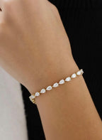 Pear Cut CVD Diamond Tennis Bracelet / Prong Set Eco Friendly Diamond Wedding Bracelet For Her / Lab Grown Diamond Bridal Bracelet