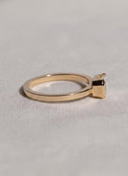 2 Carat Emerald Cut Lab Grown Diamond Engagement Ring | 14K Gold Half Bezel | IGI Certified