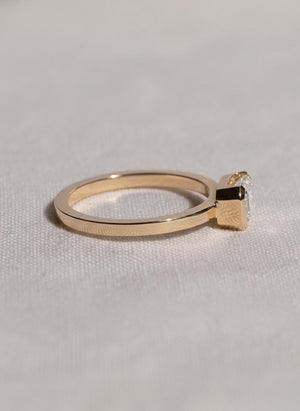 Emerald Cut Lab Diamond Engagement Ring, 14K Gold