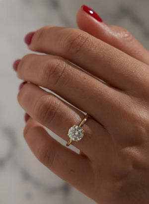 Round Brilliant Lab Diamond Ring, 14K Gold