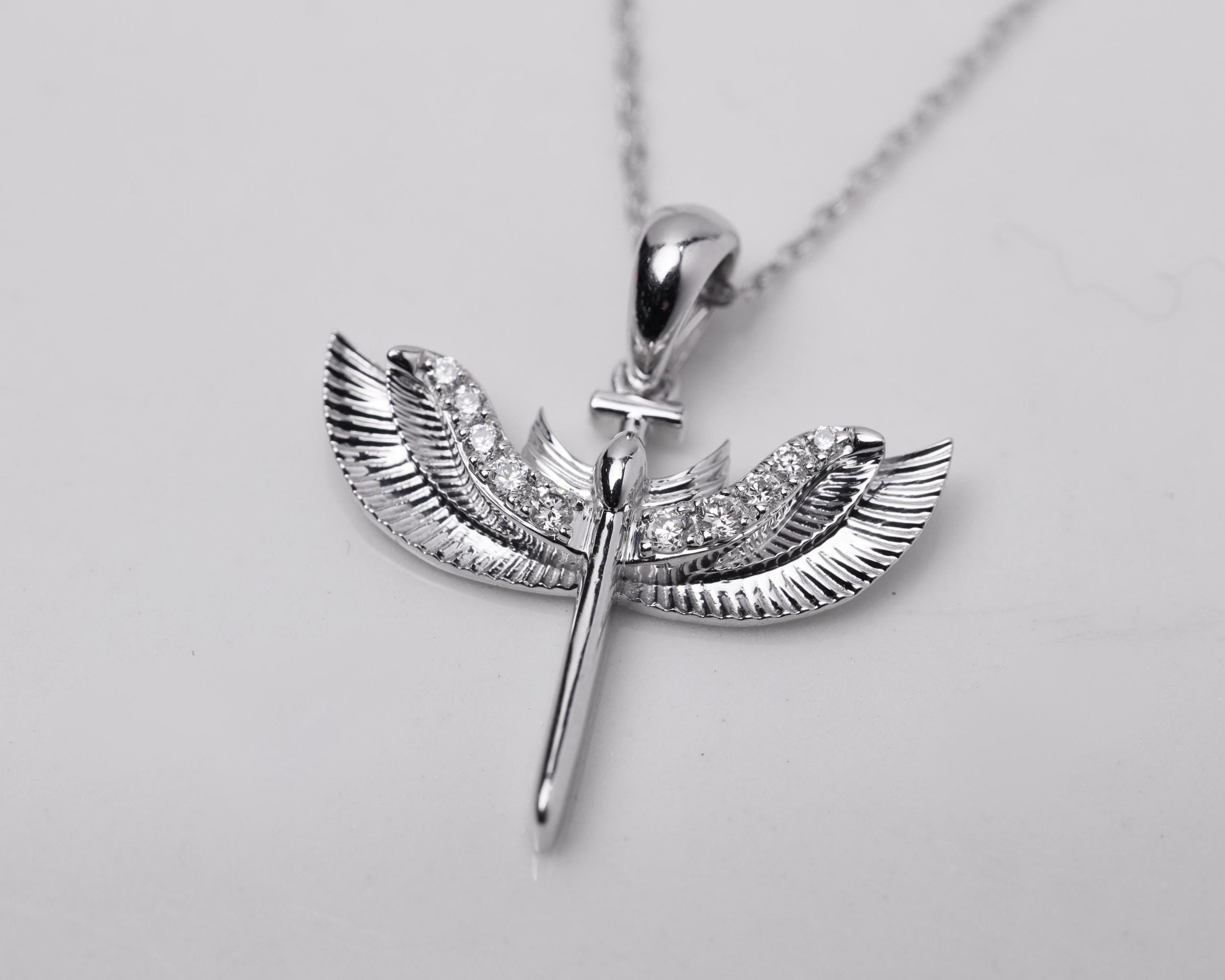 St Michael Archangel Diamond Pendant, 925 Silver