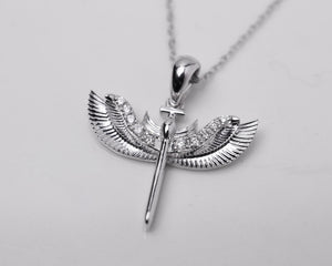 St Michael Archangel Diamond Pendant, 925 Silver