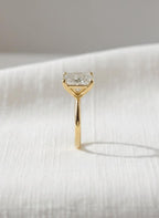 Princess Cut Lab Diamond Engagement Ring: Yellow Gold Solitaire