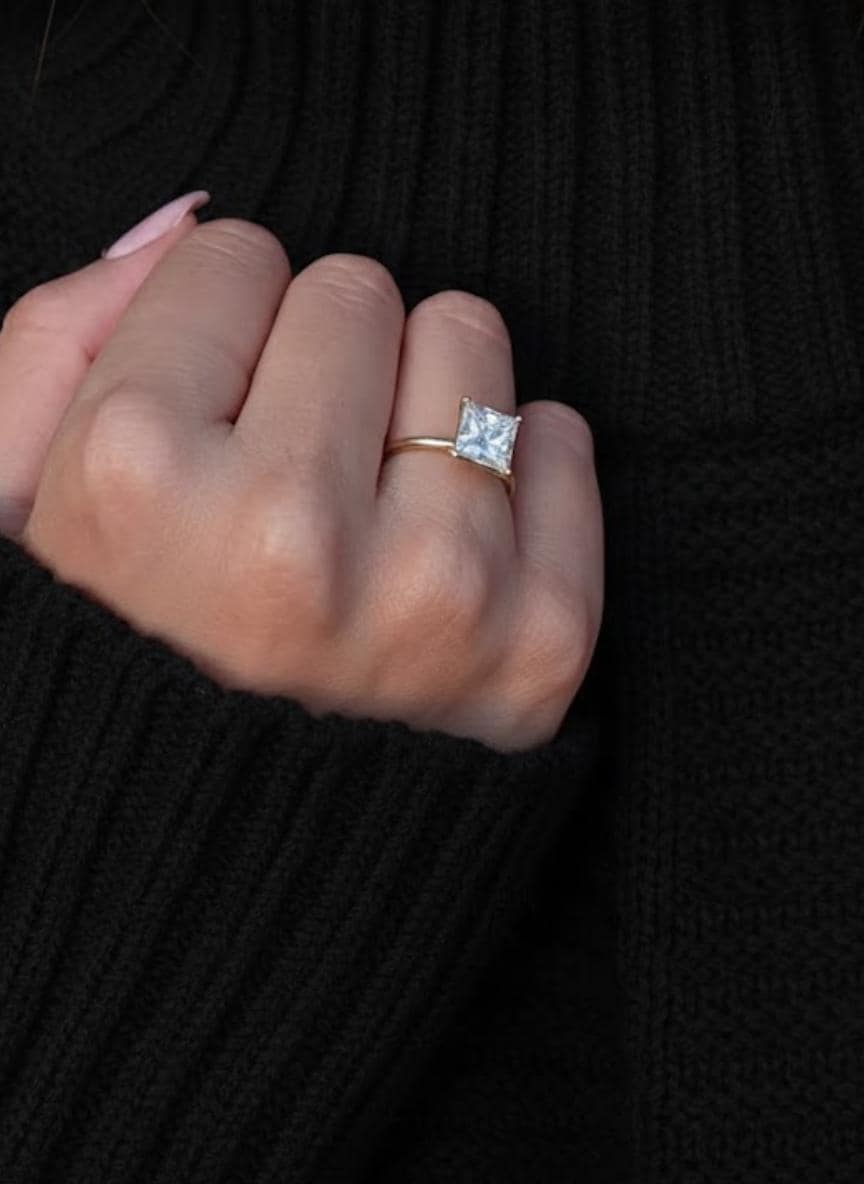 Princess Cut Lab Diamond Solitaire Ring