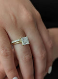 Princess Cut Lab Diamond Engagement Ring: Yellow Gold Solitaire