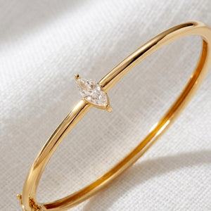 Marquise Lab Diamond Bangle, 14K Gold