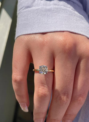 Round Brilliant Lab Diamond Ring, 14K Gold