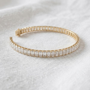 Emerald Cut Lab Diamond Tennis Bracelet