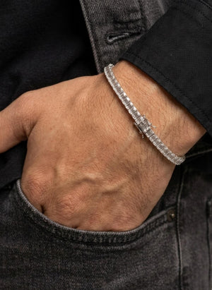Emerald Cut Lab Diamond Tennis Bracelet