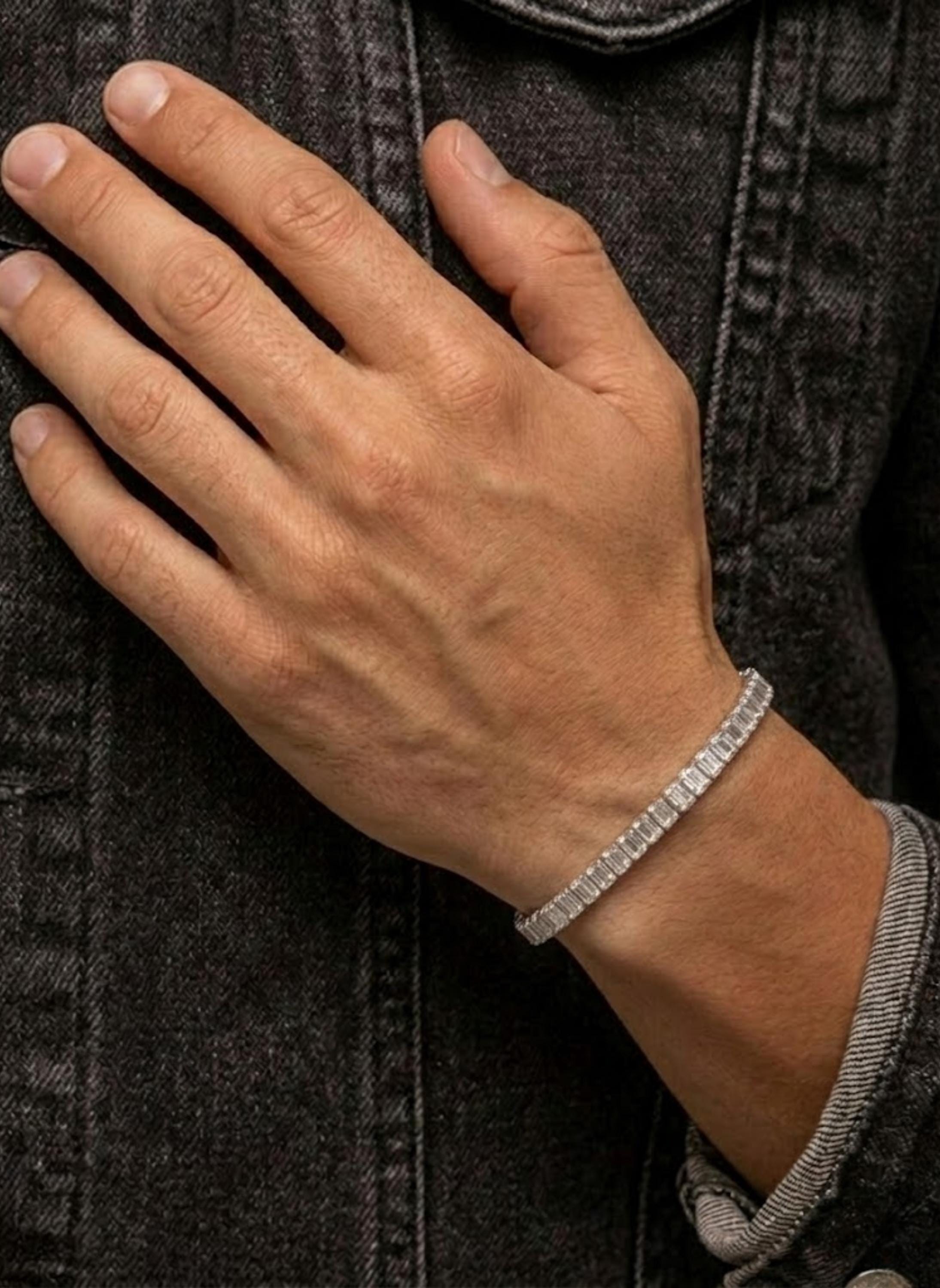 Emerald Cut Lab Diamond Tennis Bracelet
