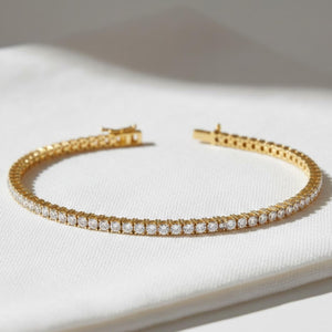 Round Lab Diamond Tennis Bracelet in 14K Gold