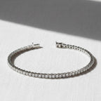 Round Cut Lab Grown Diamond Tennis Bracelet, 14K White Gold Bridal Wedding Bracelet, Conflict Free Diamond Bracelet Gift For Her