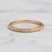 14K Gold Flush Set Diamond Stacking Wedding Band