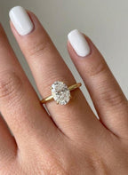 2.00 carat Oval solitaire diamond ring, IGI CERTIFIED Lab Grown Diamond, 14K Solid Gold Ring 1.5mm band