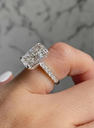 Radiant Lab Grown Diamond Engagement Ring