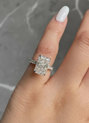 Radiant Lab Grown Diamond Engagement Ring