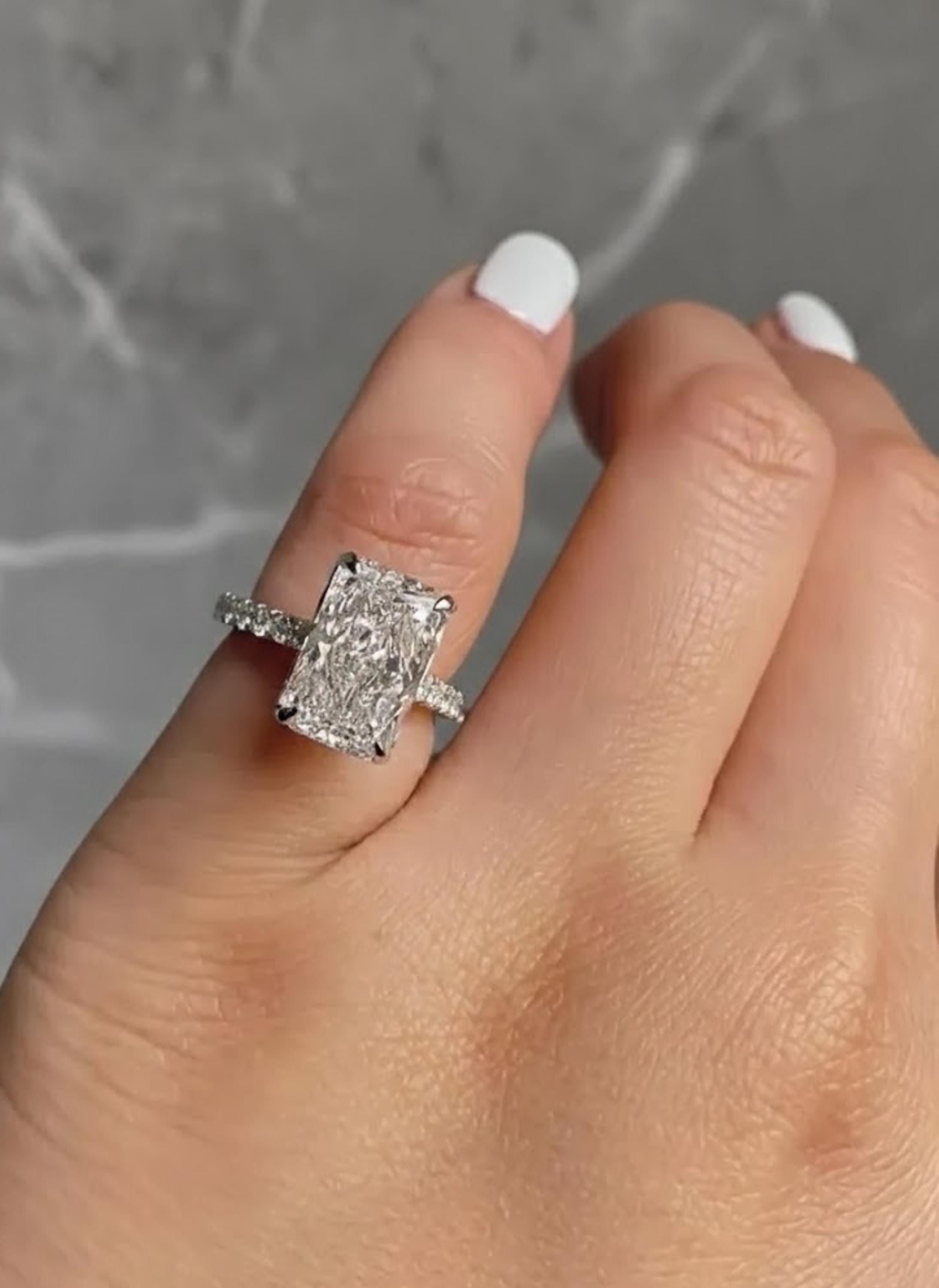 Radiant Lab Grown Diamond Engagement Ring