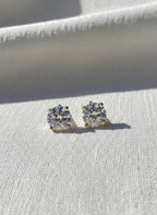 4 Carat Lab Grown Diamond Stud Earrings: F VS1, 14k Gold