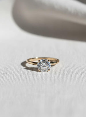 Round Brilliant Lab Diamond Ring, 14K Gold