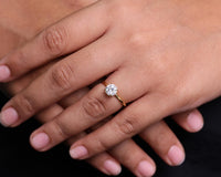 1.00 CT Round Lab Grown Diamond Engagement Ring