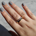 Diamond Ring, 14k Gold Half Eternity Diamond Wedding Band, Half Diamond Half Plain Band, Anniversary Gift Handmade Diamond Ring