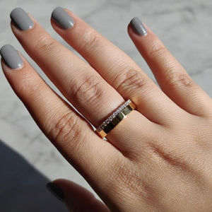 14K Gold Half Eternity Diamond Wedding Band
