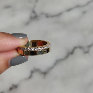 14K Gold Half Eternity Diamond Wedding Band