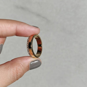 14K Gold Half Eternity Diamond Wedding Band