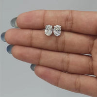 14K Oval Shaped Lab Diamond Stud Earrings