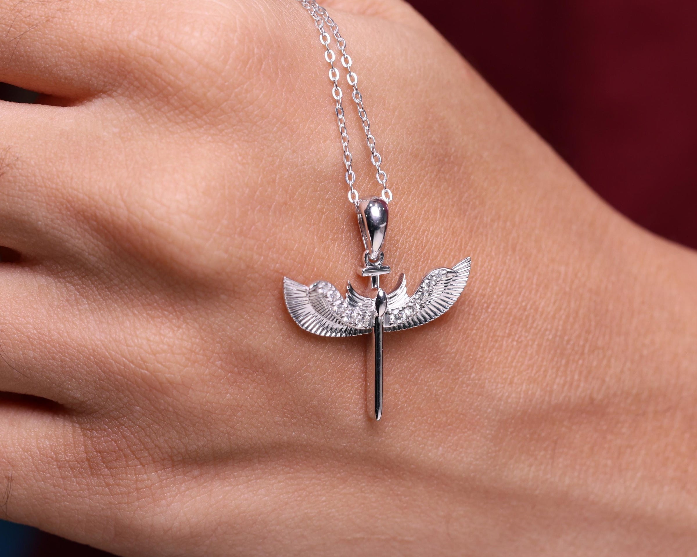 St Michael Archangel Diamond Pendant, 925 Silver