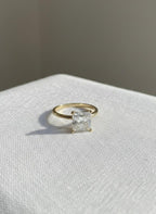 Princess Cut Lab Diamond Engagement Ring: Yellow Gold Solitaire