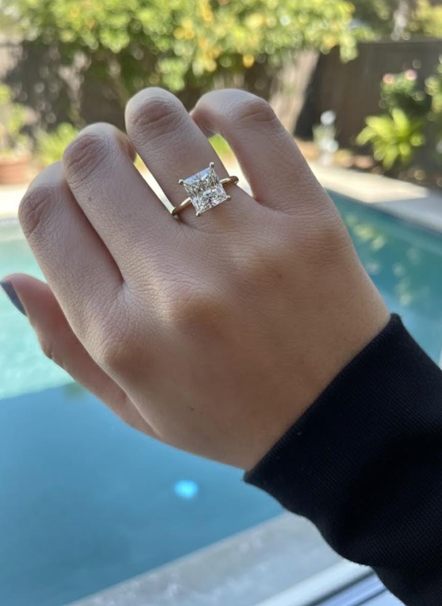 Princess Cut Lab Diamond Solitaire Ring