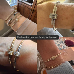 Round Cut Diamond Solid Gold Bangle Bracelet