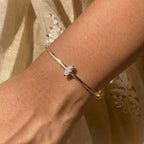 14K Gold Bangle: 0.70 Carat Marquise Lab Grown Diamond Bracelet